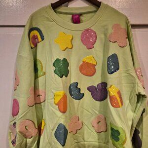 Queen of Sparkles Green Lucky Charm Icon Sweatshirt